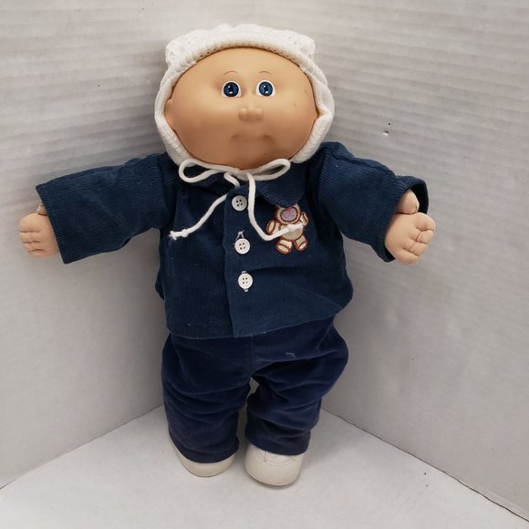 Vintage Cabbage Patch Kids 1978 1982 Original Doll Baby boy Blue Outfit Shoes 80 - Picture 5 of 16